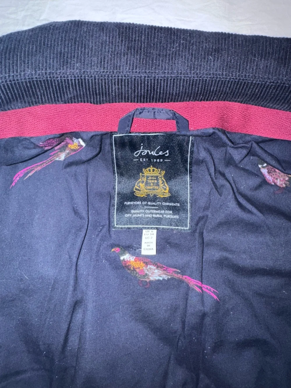 Joules Navy Blue Quilted Jacket with Gold Hardware - Picture 10 of 12